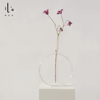 Acrilic Transparent Vaza Stil Simplu Decor De Birou Vaze De Flori Uscate De Artă Aranjament De Flori Vaza Office Home Decor