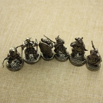 Alb Cupru Japoneză Tokugawa Samurai Figurine Miniaturi Vintage Din Metal Soldați Model Statuia Desktop Jucărie Ornament Decor