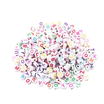 Amestecat Colorate Scrisoare Margele Acrilice Rotunde Plate Cub Liber Margele Spacer Pentru a Face Bijuterii Handmade, DIY Brățară Colier WD0241