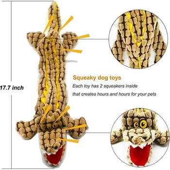 Animale De Companie Jucărie De Pluș Squeaker Mesteca Animale De Companie Muscatura De Sunet Rezistente De Simulare De Animale Din Piele De Pluș Jucărie Mică Din Piele De Crocodil Shell