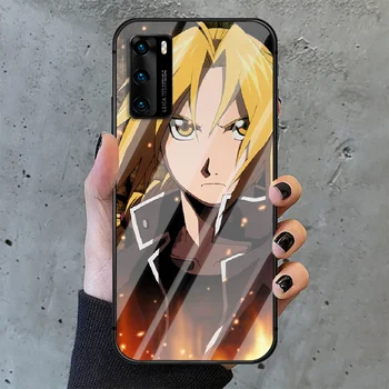 Anime FullMetal Alchemist Telefon Sticlă Călită Acoperi Caz Pentru Huawei P Nova Pereche 5T 20 30 40 Pro Lite Inteligent 2019 2021 Lux