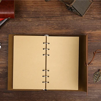 Artificiala PU Călător Notebook Jurnal Planificator de Papetărie Epocă Pirat Spirală Carte Notă Jurnal de Îndosariere cu inele Gol Sketchbook