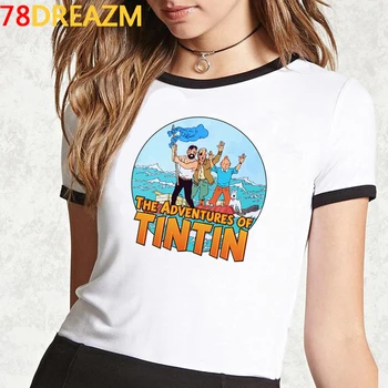 Aventurile lui Tintin tricou femei streetwear grunge tumblr harajuku kawaii plus dimensiune t-shirt tricou grafic teuri pentru femei
