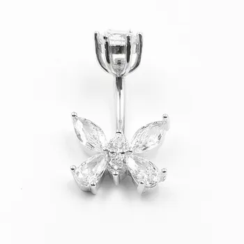 Bauchnabelpiercing argint 925 Piercing în Buric de moda fluture forma belly button inel pentru femei bijuterii