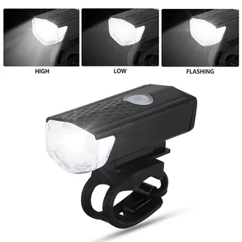 Bicicleta Lanterna LED-uri Lanterna Bicicleta Lumina USB Reîncărcabilă 300 Lumen Modul 3 Biciclete Față de Lumină Lampă cu Faruri de Biciclete Biciclete de Lumină
