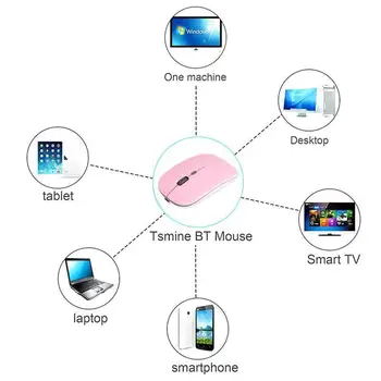 Bluetooth 5.1 + 2.4 GHz Wireless Computer Mouse de Gaming Ultra-subțire 500mAh baterie Reîncărcabilă 4 Chei 1600dpi Gamer Șoareci cu Iluminare din spate