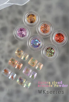 BQAN Nail Art Nor Brocart Fulgi Chrome Pulbere Edelweiss Sclipici Cristal Opal Stele Aurora pentru Fard de pleoape Manichiura DIY