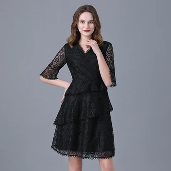Brand femei plus dimensiune rochii francez mature mari fusta a-line Primăvara și Toamna Noul Negru Sexy tort fusta