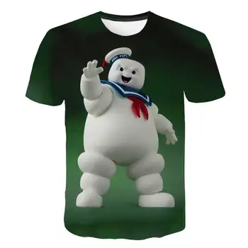 Băieți Și Fete Supradimensionat Tricou Old School Logo-ul de Fantome T-shirt de Imprimare 3d pentru Copii Stay Puft Amuzant Haine Copii Poliester Casual