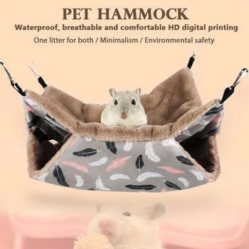 Cald Hamster Hamac Agățat de Pat Casă de Iarnă Animal Mic Veveriță cobai Dublu-strat de Pluș Bumbac Cuib Consumabile pentru animale de Companie