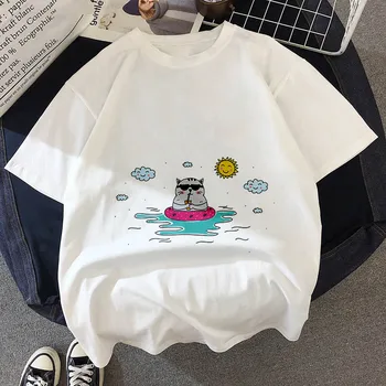 Camiseta Kawaii de gato gordo para niños, camiseta bonita de moda para niños, camiseta Hipster de sección fina, camisetas, ropa,