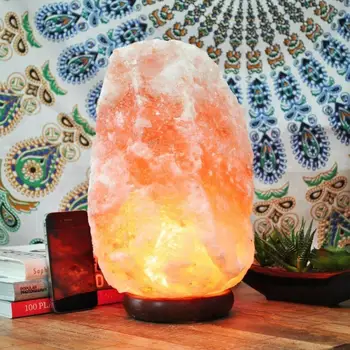 Casa Naturale Sculptate manual USB Bază de Lemn din Himalaya Purificator de Aer de Noapte Dimmer Sare Lumina de Noapte Comutator de Lumină de Cristal Rock