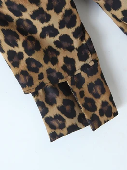 Casual Leopard De Imprimare Vrac Bluza Sifon Maneca Lunga Vacanță De Primăvară, Tricouri Rândul Său, În Jos Guler Topuri