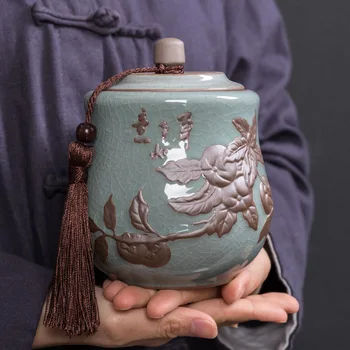 Ceai Recipiente Ceramice Sigilat Poate De Mari Dimensiuni Cutie De Ceai Rezervor De Stocare De Ceai Din Ceramica Ustensilă Portabil Ceai Ceai De Stocare Caddy Ceai Borcan