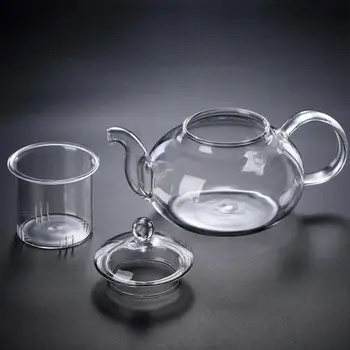 Ceainic De Sticlă Transparentă De Apă Cana Ceai Infuzor Ceai Kung Fu Puer Ceai Vas Rezistent La Căldură Flori Ceainic Ibric Cafea, Vase De Ceai