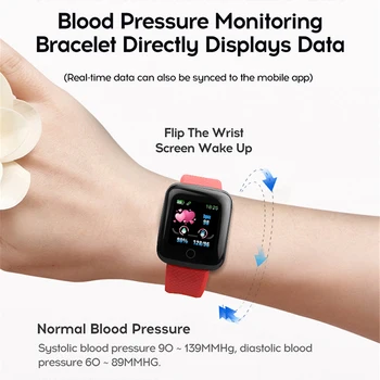Ceas inteligent Bărbați Femei Monitor de Presiune sanguina rezistent la apa Bratara Inteligent Fitness Tracker Rata de Inima Smartwatch pentru Android si IOS