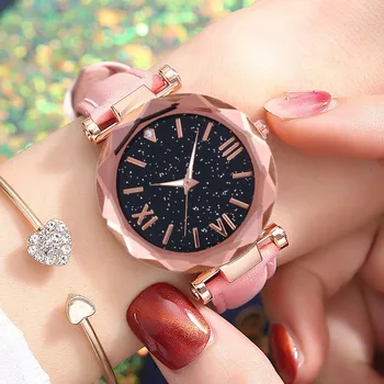 Ceas Pentru Femei Elegante Reloj 2020 Unisex Stele Mic Punct Mată Curea Ceas Presarata Cu Roman Scară Ceas Relogio Feminino