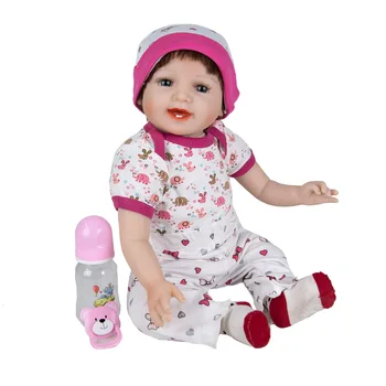 Clearance-ul Realist 55 cm Copilul Renăscut Baby Doll Pânză de Fibre Corpul Renăscut Baby Girl Doll Cadouri Playmate Jucărie Pentru Ziua copilului