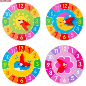 Copiii Montessori Ceas din Lemn Jucarii Oră Minut al Doilea Cunoaștere Ceasuri Colorate Jucarii pentru Copii Timpurie Preșcolară Didactice