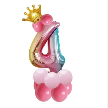 Copil De Dus 1 2 3 4 5 6 7 8 9 Numărul De Roz Baloane Folie Digital Heliu Balon Decor Nunta Primul Copil De Naștere Petrecere Balon