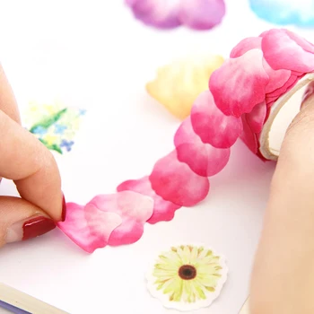 Creative Acuarelă Petale de Mână Registrul Autocolant Singură Culoare Floare de Cires Material Bandă Washi DIY Jurnal Colaj