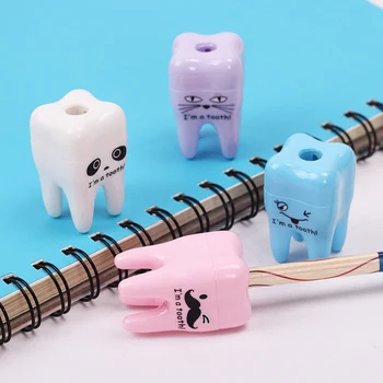 Creative Kawaii Dinti de Plastic Forma Ascuțitoare Cutter Cuțit pentru Elev Cadou de Papetărie 4 Culori Aleatorii