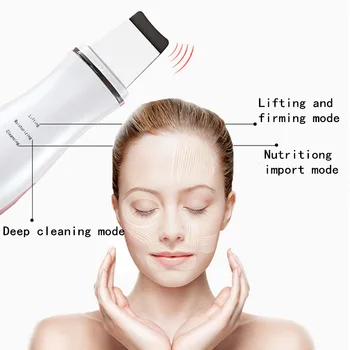 Cu Ultrasunete Skin Scrubber Adânc Curățarea Feței Peeling Kawitacyjny Limpieza Faciale Espatula De Îndepărtare Coș Reduce Ridurile Pete