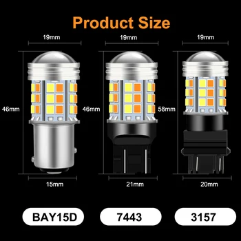 Culoare Dual LED T20 7443 W21/5W Bec 1157 BAY15D P21/5W Led T25 3157 P27/7W Masina DRL Lămpii de Semnalizare Automată Lumini Bec Comutator