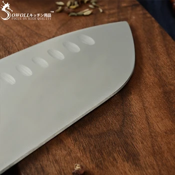 Cutite de Bucatarie Santoku 7.5 inch din oțel Inoxidabil Feliere Bucatar Cuțit de Tocare Nakiri Cleaver Culoare Mâner din Lemn Instrumente de Gătit cuțit
