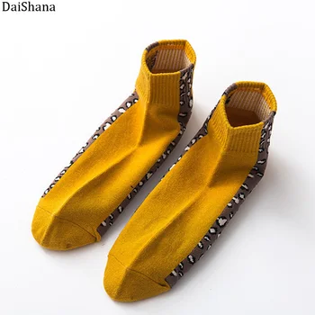 DaiShana Harajuku Noi Femei Șosete Leopard Cereale Elegant Șosete Scurte Șosetă Primavara-Vara coreean timpul lor liber șosete 35-42