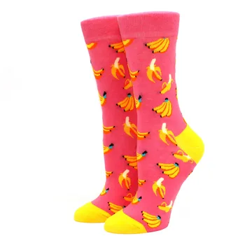 De Vânzare la cald Colorate Femei Bumbac Echipajului Sosete Amuzante Banana Pisica Animal de fructe Model Creativ Doamnelor Noutate Desene animate Ciorap Pentru Cadouri