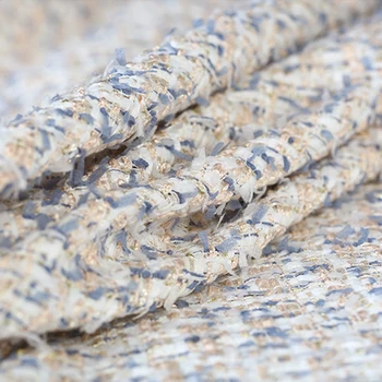 De vânzare la cald partysu cer albastru sequin moale material tweed pentru haina fusta de ț telas tissus stoffen tela tecido DIY