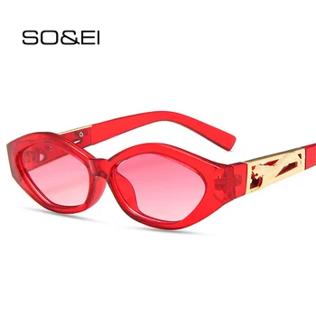 DECI&EI Retro Poligon Oval ochelari de Soare pentru Femei Brand Designer de Moda Ochi de Pisică Ghepard Decorare Ochelari Doamnelor Gradient Nuante UV400