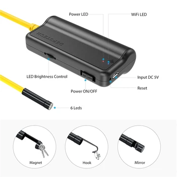 DEPSTECH 5.0 MP Wireless Endoscop Greu Flexibil, Semi-Rigide Șarpe de Inspecție Camera Video 1944P WiFi Bronhoscop pentru Android iOS