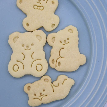 Desene Animate Drăguț Urs Cutter Cookie Zahăr Meserii Plastic Mucegai Tort Matrite Cookie Timbru Cutter Copt Tort Mucegai Instrumente De Bucatarie