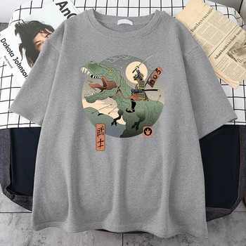 Dinozaur Personalitatea De Imprimare Japonez Tricou Personaj De Desene Animate Topuri Hip Hop De Înaltă Calitate Pentru Bărbați T-Shirt De Moda Streetwear