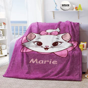 Disney Marie Cat Coral Fleece Pufos Pături pe Pat/Canapea, Aer condiționat Dormit Acoperi lenjerie de Pat Aruncă Cearceaf pentru Copii Fete