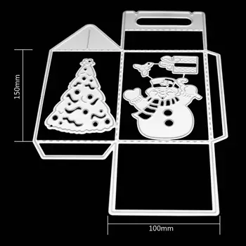 DIY Punga cu Dulciuri de Crăciun Cadou Caseta de Decupare Metal Moare Album ambarcațiuni de hârtie Decorative de Crăciun DIY Hârtie Relief Cadou
