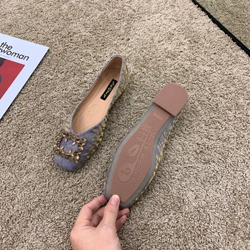 DLEK Femei din Piele Alunecare pe Pantofi Metal Decor de Vara Primavara Casual Mocasini Toate-meci de mică adâncime Elegant Pantofi Respirabil