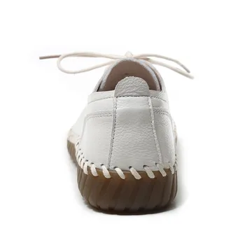 DRKANOL Noi Femei Pantofi de Primăvară Adidași Cusut Manual Moale Genuine Piele de Vacă Pantofi Plat Zilnic Femeie Gravidă Pantofi Marimea 41