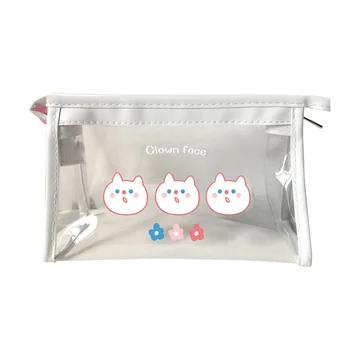 Drăguț transparent sac de cosmetice de sex feminin ins rezistent la apa sac de depozitare fata cu inima de călătorie portabil sac de depozitare husă coreeană