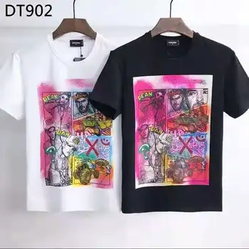 Dsq2 Bărbați Scrisoare cu Maneci Scurte T-Shirt de Sus DT902