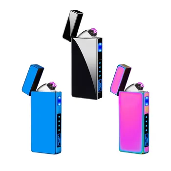 Dual-Arc de Plasmă Bricheta USB Reîncărcabilă Portabil Windproof LED Indicator de Baterie LightersDisposable Țigară Gadget-uri Pentru Barbati