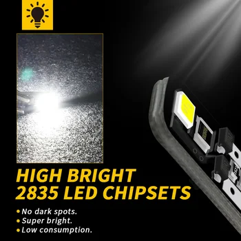 DXZ 200Pcs W5W 168 194 T10 LED-uri Canbus Becuri de 6000K Alb pentru Interior Auto Dome Hartă Lumina Lumini de Parcare Erori 12V