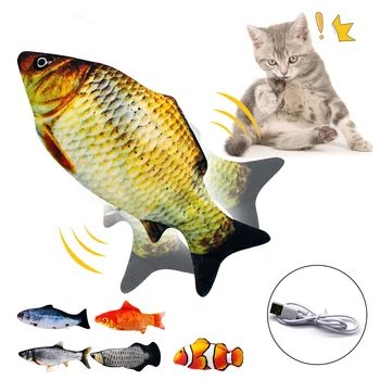 Electric Cat Jucărie de Pește 3D USB de Încărcare de Simulare Pește Interactiv Pisica Jucării pentru Pisici animale de Companie Jucărie pisica consumabile juguetes para gatos