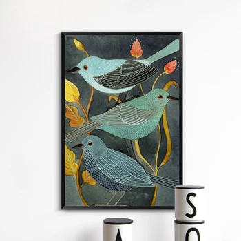 Elegant Poezie Animale Păsări Privighetoarea Decor Retro Panza Creativ Stil De Arta Pictura De Imprimare Imagine Poster De Arta De Perete Decor Acasă