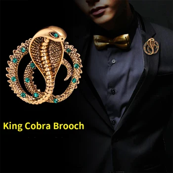 Europene și Americane King Cobra Brosa Costum pentru Bărbați Insigna de Personalitate Creativ Retro Dominator Doamnelor Guler Bijuterii