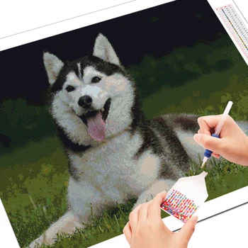EverShine DIY Diamant Pictura Animal Burghiu Plin de Piața Diamant Broderie Câine Cusatura Cruce Mozaic Husky Pietre Decor Acasă