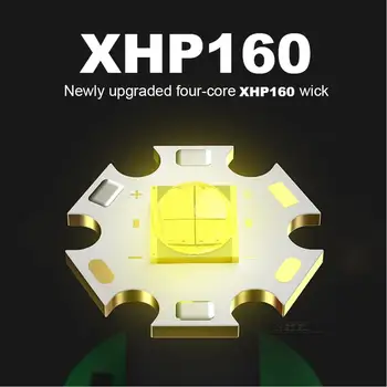 Evidențiați lanterna led-uri de Roti Zoom Impermeabil Ipx6 Tatical Lanterna XHP160 de Mare Capacitate 18650 acumulator 26650 Tip felinar de Lucru