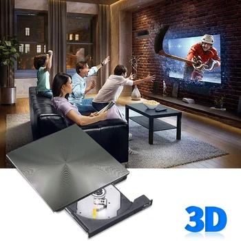 Extern 3D Blu-Ray DVD Drive USB 3.0 DVD / BD-ROM CD-ul / DVD-RW Arzător Player Scriitor Cititor pentru Mac OS Windows 7/8.1/10/Linxus,La